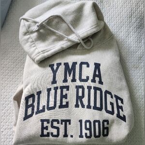 Pro Weave YMCA Blue Ridge 1906  Hoodie Gray Hooded Vintage Sweatshirt Msz.S